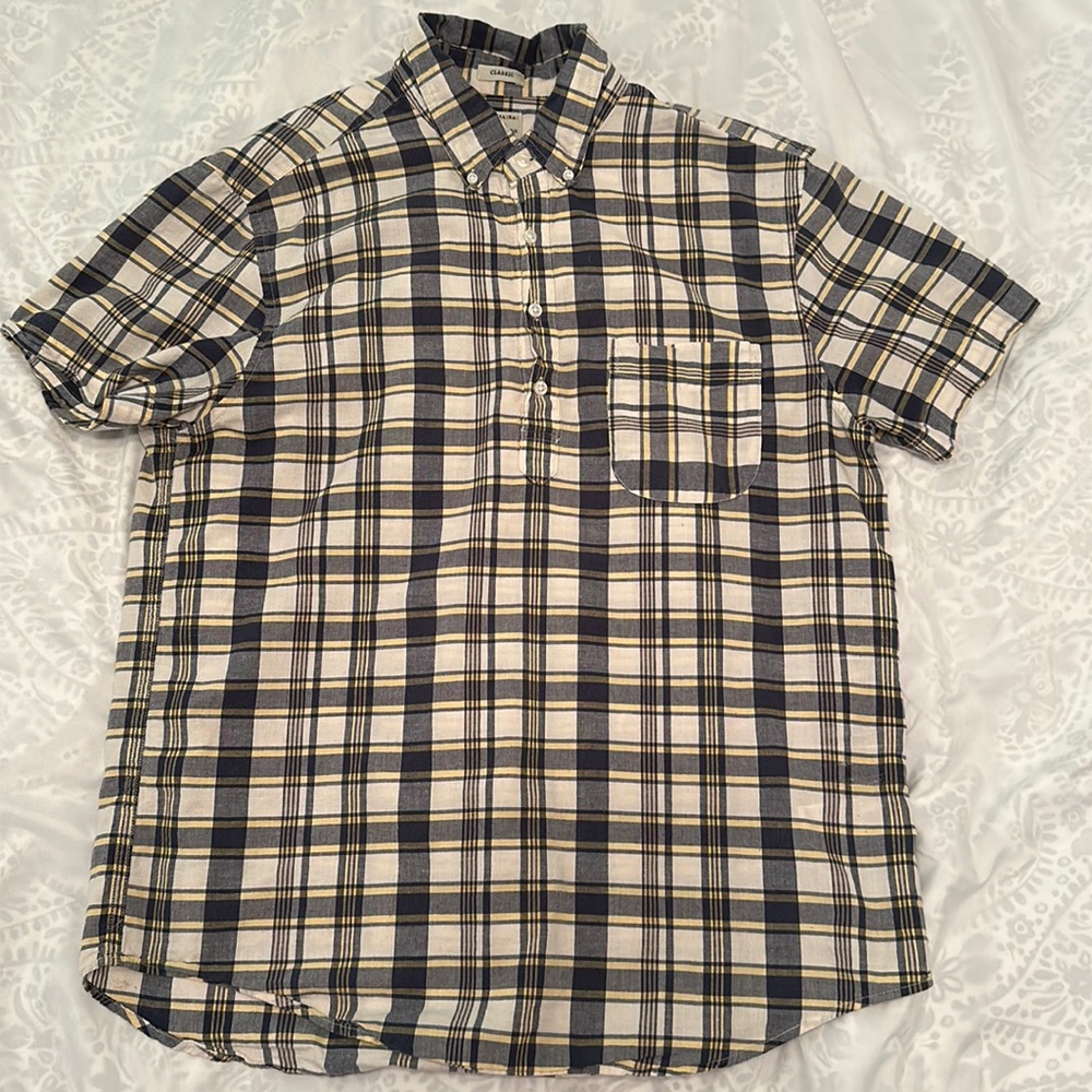 J. Crew Indian madras popover shirt in plaid
